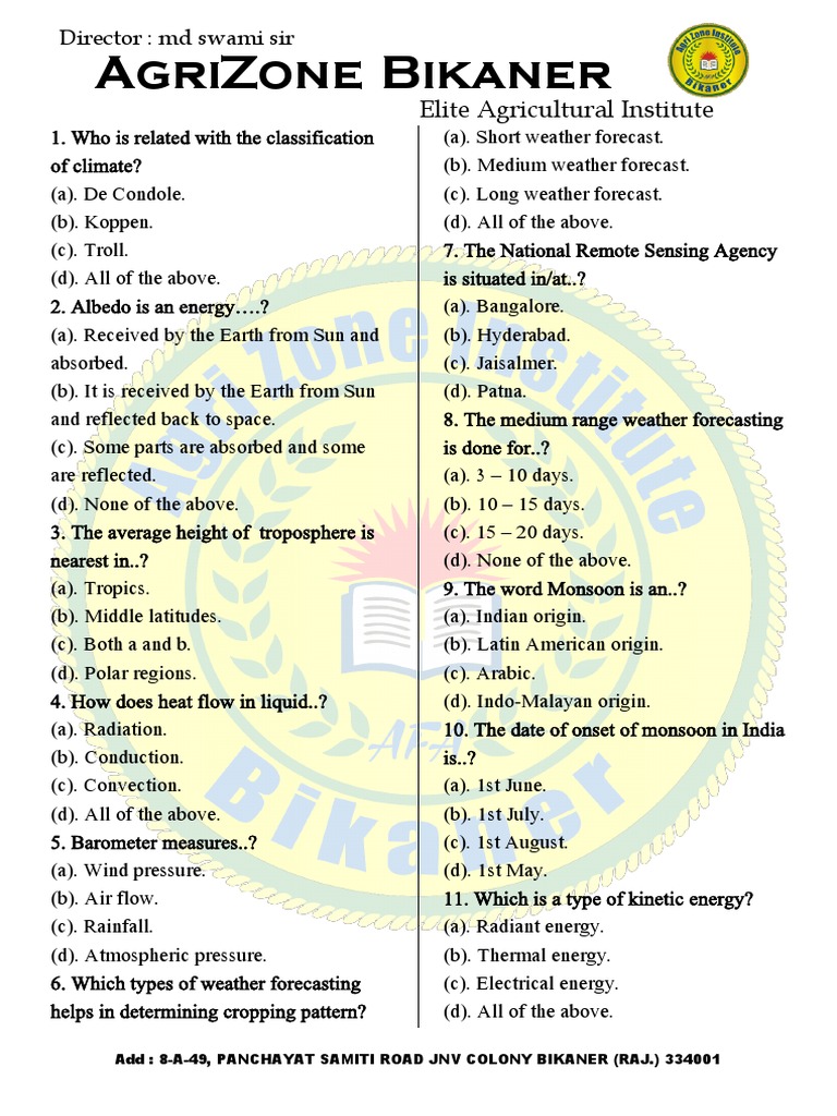 100 WEATHER AND CLIMATE TEST 09.08.2023 ENG PDF