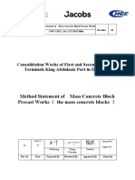 Method Statement of Mass Concrete Block Precast Works