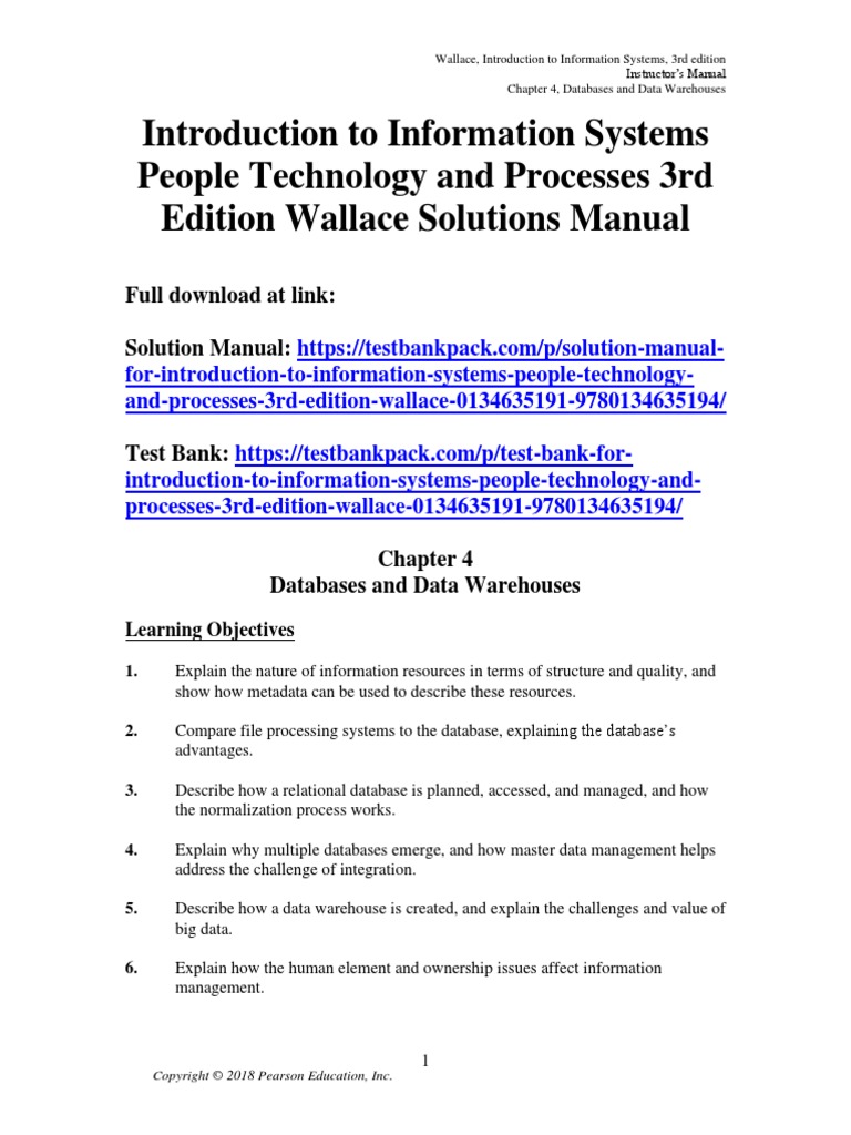 Introduction To Information Systems People Technology and Processes 3rd ...