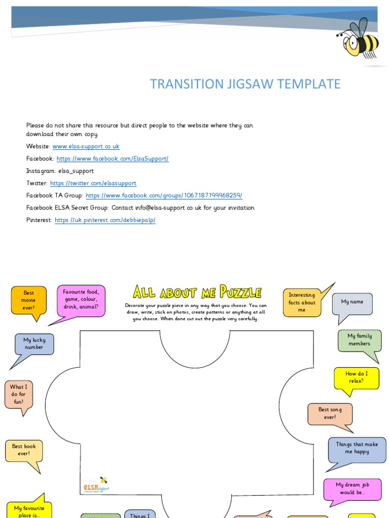 All about me puzzle piece pdf