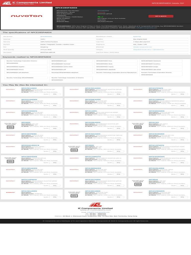 IC Chip Nuvoton NPCE388NA0DX (package: QFP-128, QFP128, 128QFP, 128-pin - Foto 6