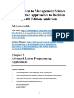 Introduction To Management Science Quantitative Approaches To Decision Making 14th Edition Anderson Solutions Manual 1