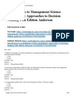 Introduction To Management Science Quantitative Approaches To Decision Making 14th Edition Anderson Test Bank 1