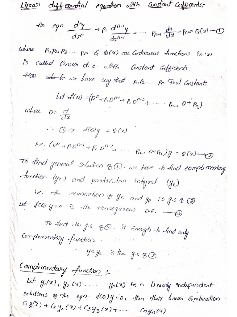 Sem 2 Maths Notes Unit 3 | PDF