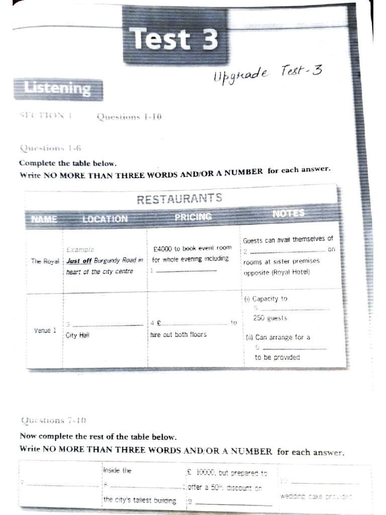 Upgrade Listening Test 3 | PDF