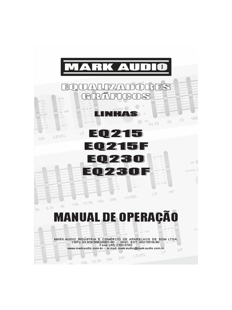Manual de Operação dos Equalizadores Mark Audio | PDF