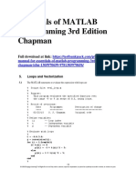 Essentials of MATLAB Programming 3rd Edition Chapman Solutions Manual Download