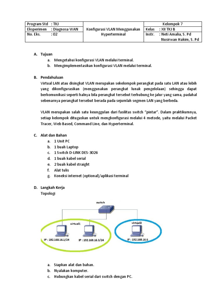 Laporan VLAN hyperterminal