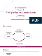 Biostatistique Cours 4: Principe Des Tests Statistiques