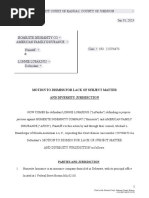 2023.01.31 - Doc. 16 Motion To Dismiss For Lack of Subject Matter - Diversity Jurisdiction