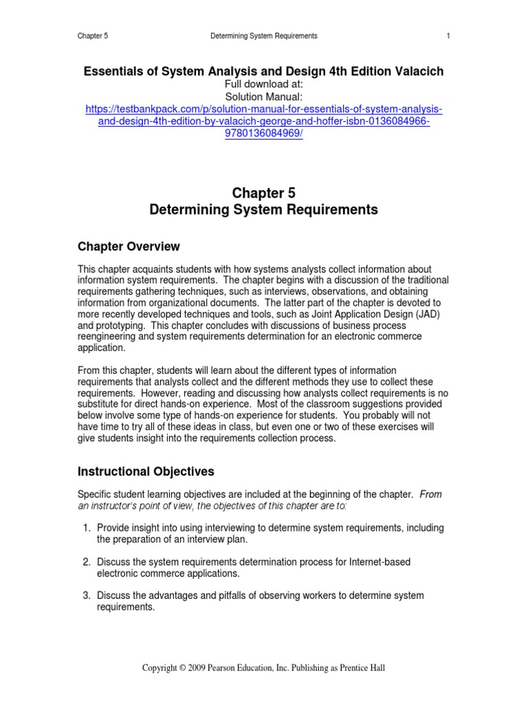 Essentials of System Analysis and Design 4th Edition Valacich Solutions