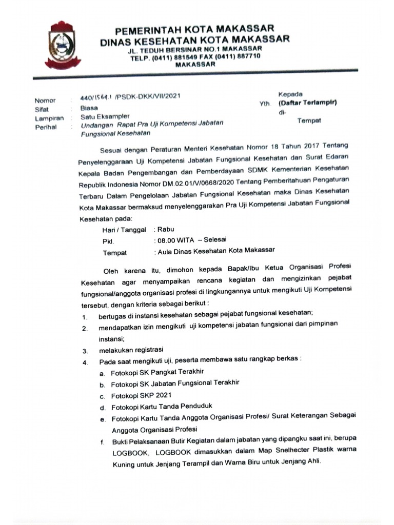 Undangan Rapat Ukom | PDF