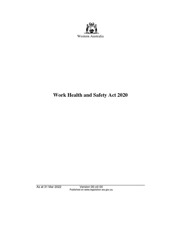 Work Health and Safety Act 2020 PDF Prosecutor Occupational Safety And Health