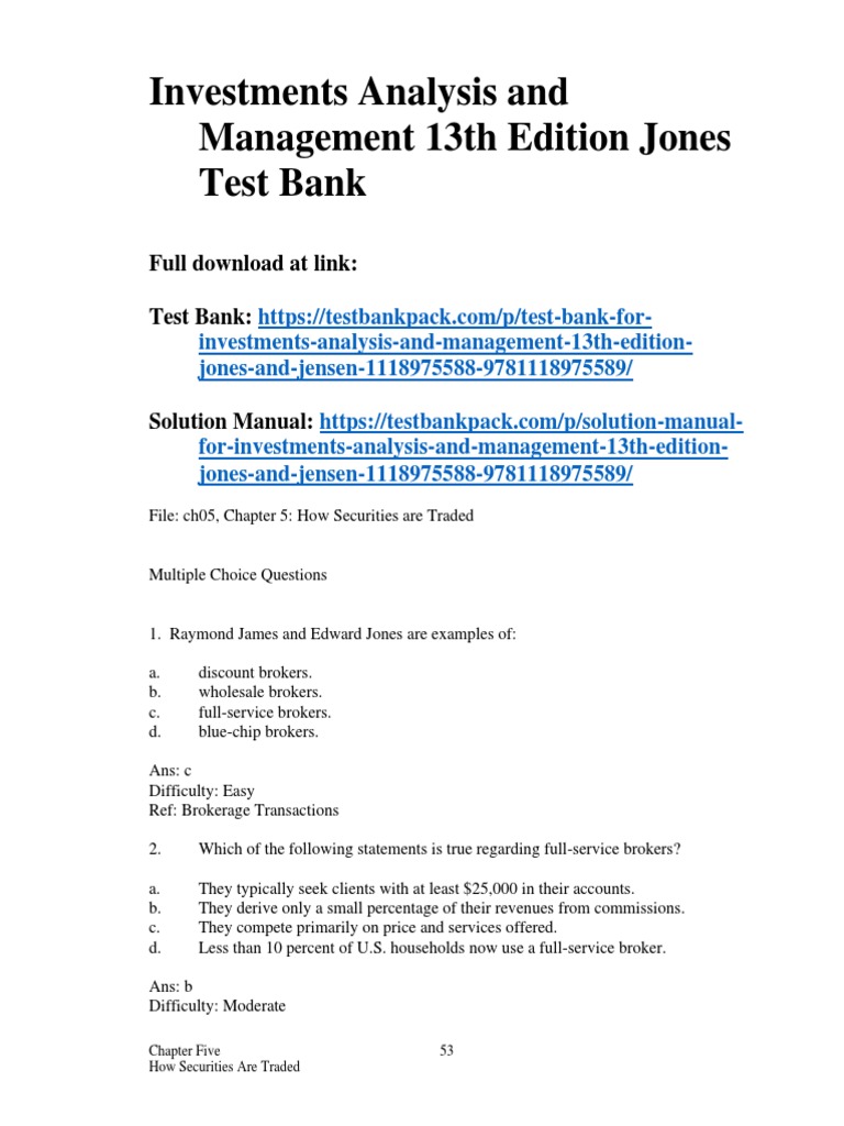 INVESTMENTS ANALYSIS AND MANAGEMENT 13TH EDITION visual data 6