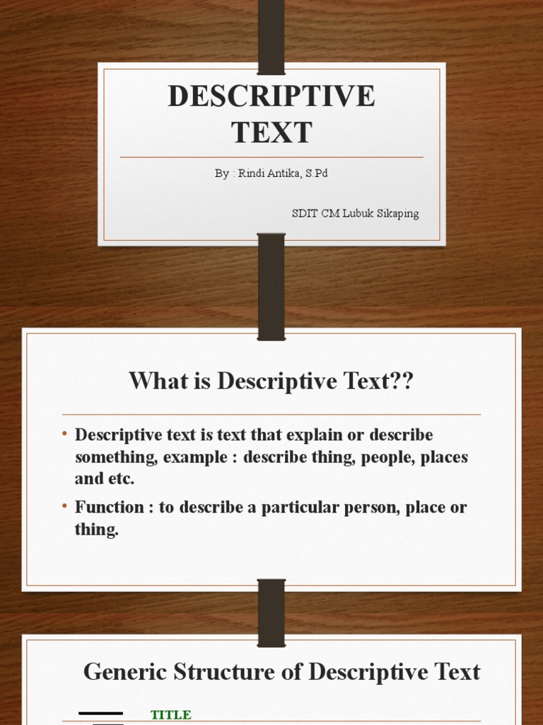 Understanding Descriptive Text Structure | PDF