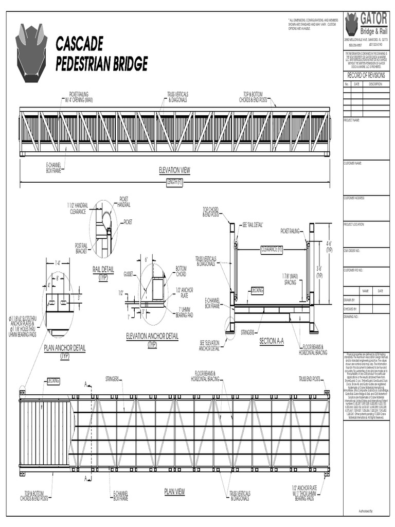 Cascade Crane Pedestrian Bridge Design | PDF