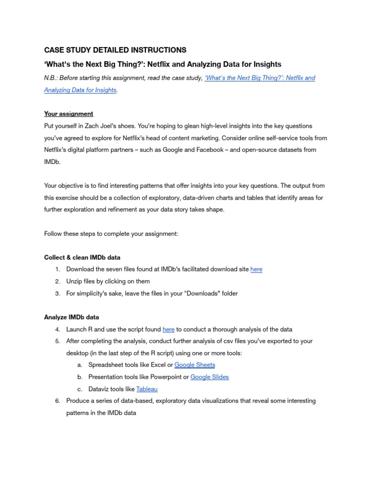 Netflix Data Analysis Assignment Guide | PDF