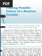 Finding Possible Values of A Random Variable