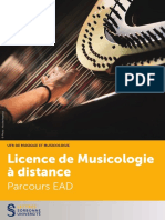 Plaquette Sorbonne Universite - Licence de musicologie Enseignement à distance (EAD) 2023