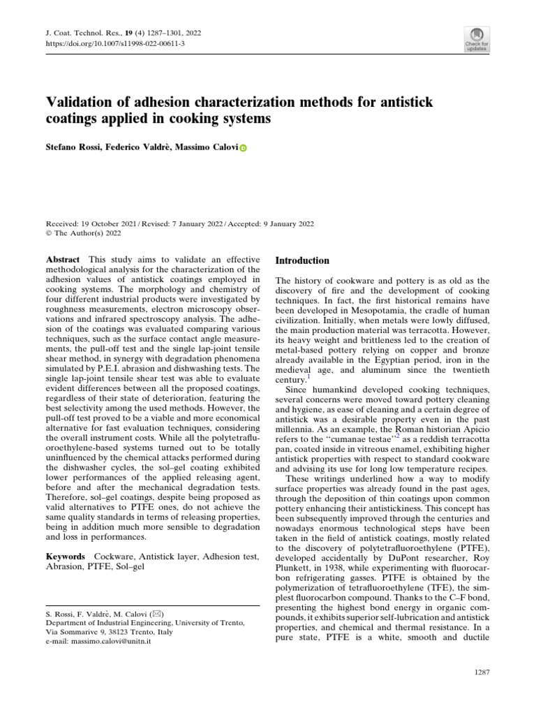Adhesion Methods for Antistick Coatings | PDF
