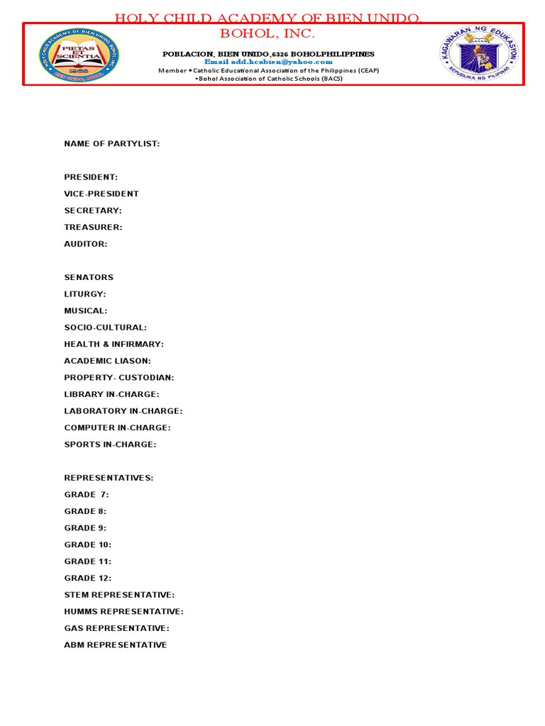 SSG Platform Form PDF