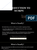 Introduction To Numpy: Aniruddh Kadam Reg No-12109237 Lovely Professional University