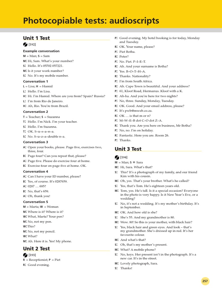 Synchronize 1 Tests Overview | PDF