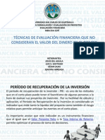 Tec. de Evaluación Financiera Sin Valor Del Dinero en El Tiempo