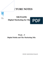 Lecture Notes: MKTG6296 Digital Marketing For Manager