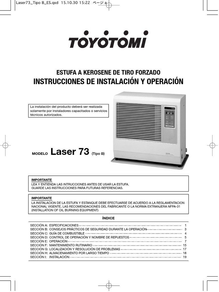 Estufa Kerosene Tiro Forzado 9,6 kW LASER-73