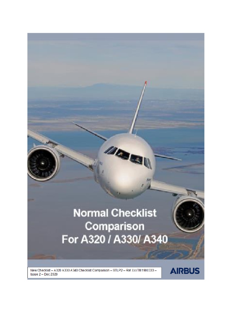 Normal Checklist Comparison For A320 A330 A340 Issue DEC 2020 | PDF