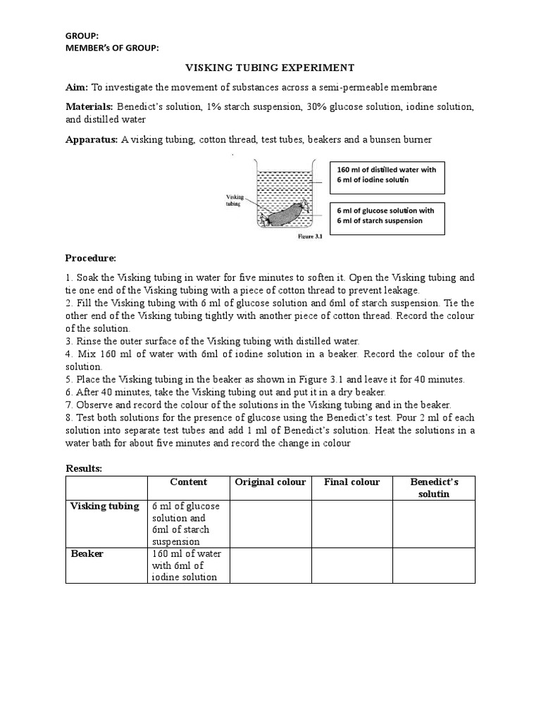 Visking Tubing Experiment PDF