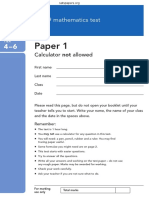 KS3 Year 9 Maths 2011 - Paper 1 - Level 4-6