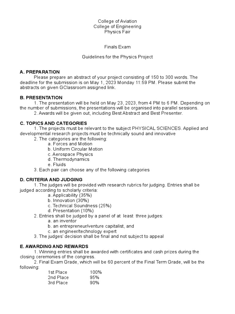 Physics fair mechanics pdf design of experiments physics