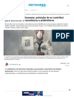 Ameaça À Saúde Humana - Poluição Do Ar Contribui para Aumentar A Resistência A Antibióticos