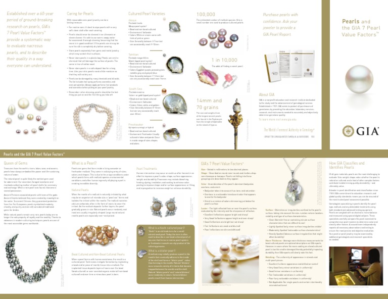 GIA Pearl Brochure | PDF | Pearl | Materials