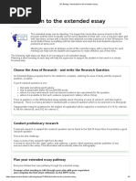 DP Biology - Introduction To The Extended Essay