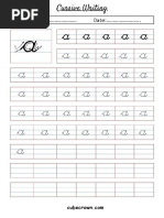 Cursive Writing English Alphabet (Small Letters)