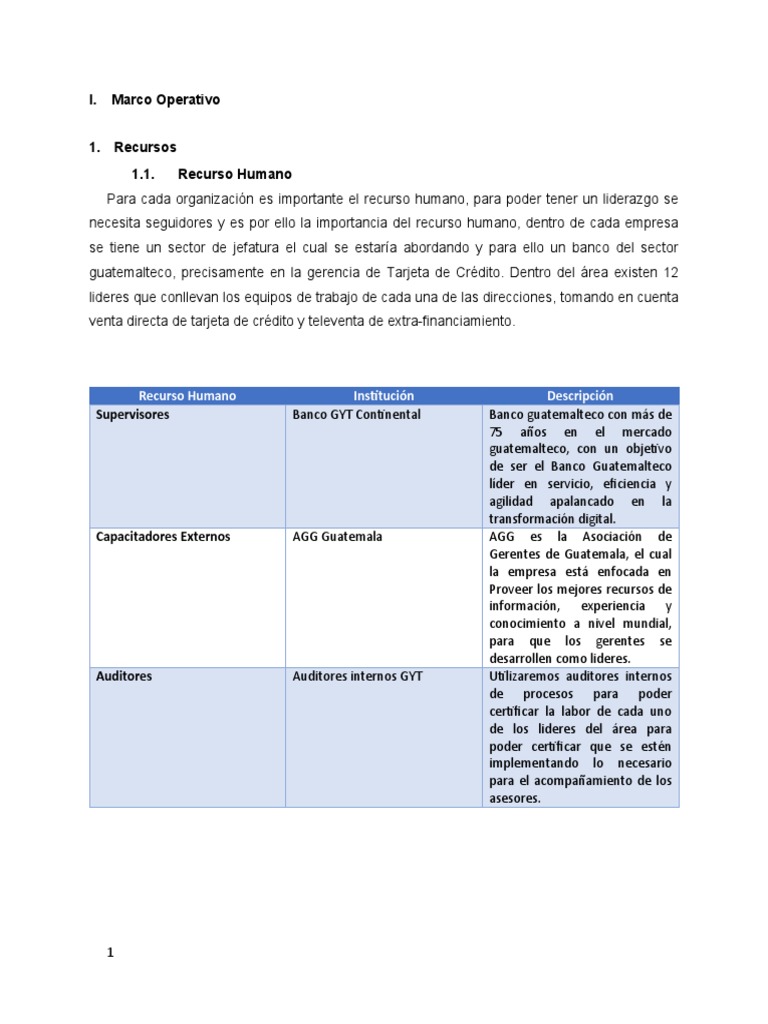 Marco Operativo PDF Gestión de recursos humanos Guatemala
