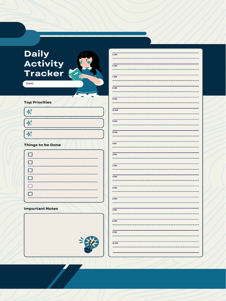 Daily Activity Tracker PDF Cognition Cognitive Science