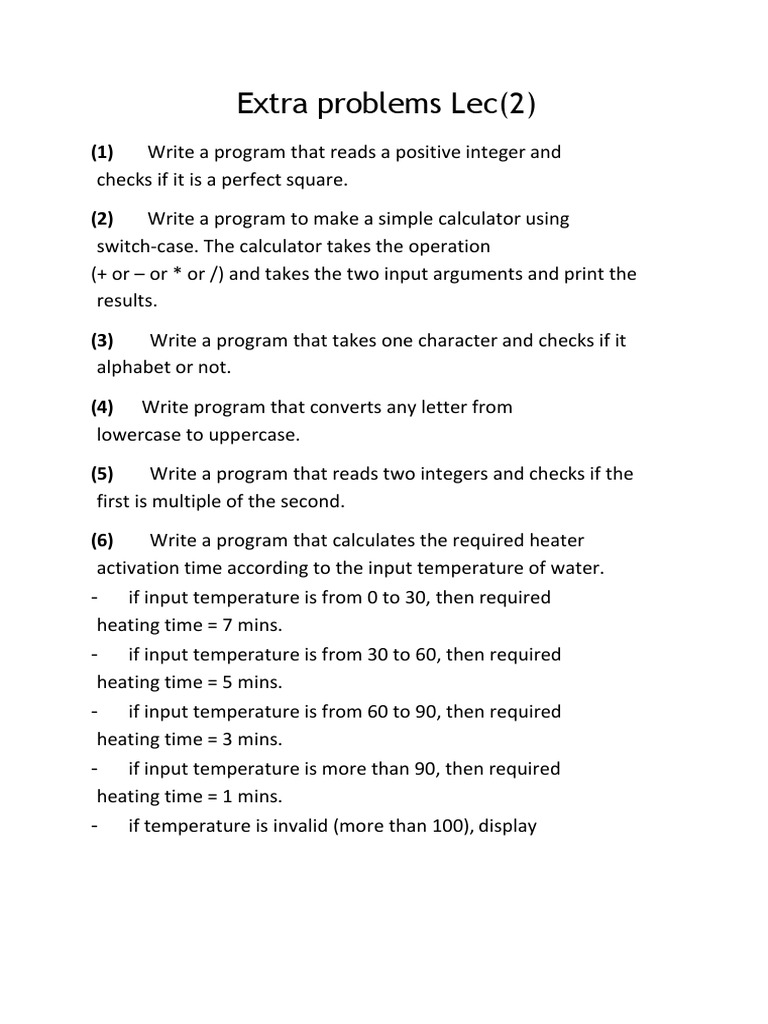 Extra Problems On Lec | PDF | Numbers | Computing
