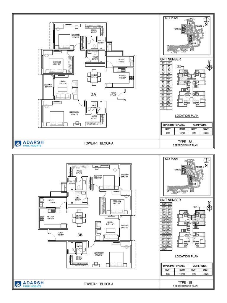 APH 3BHK Floor Plan-1 | PDF