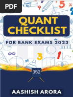 Quant Checklist 352 by Aashish Arora For Bank Exams 2023