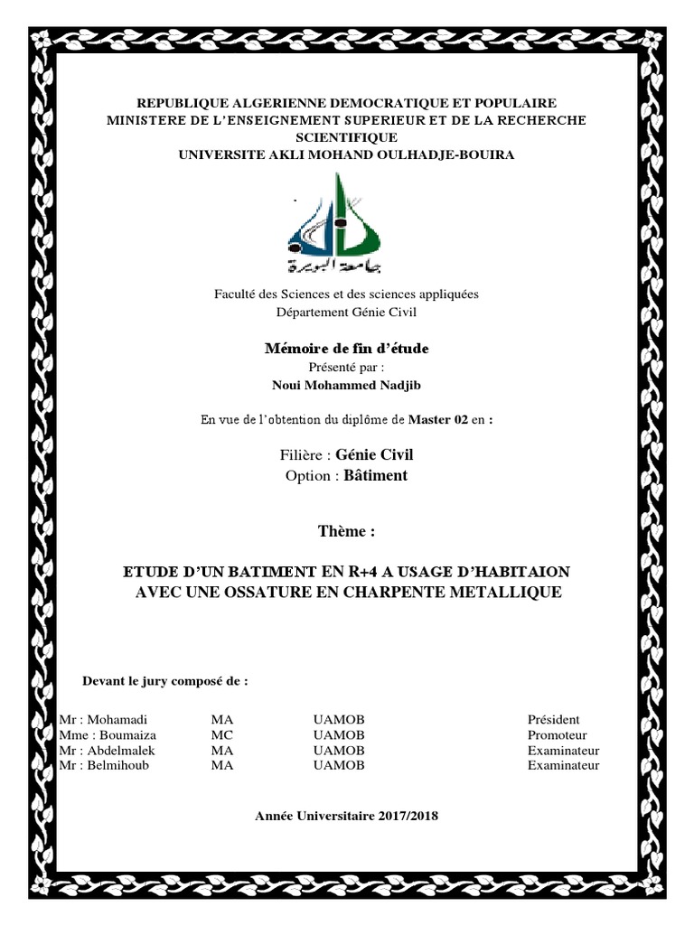  tude D un B timent R 4 En Charpente M tallique PDF
