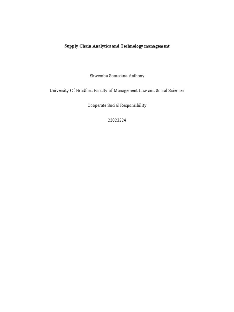 Supply Chain Analytics Insights | PDF