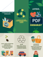 Folleto Tríptico de Cuidado Ambiental y Reciclaje Moderno Ilustrado