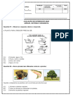 Avaliação Ciencias - 4 Bimestre - 2º Prova - 2022 Interdisciplinar