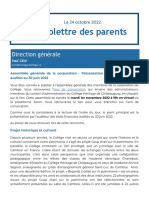 2022 10 24 Infolettre Des Parents