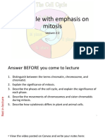 Lecture 2-2 - Cell Cycle With Emphasis On Mitosis - For Students