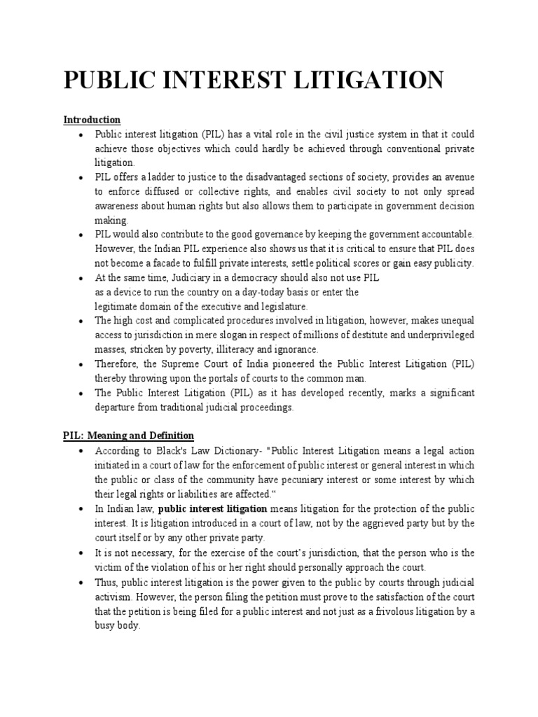 Understanding Public Interest Litigation | PDF